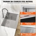 thumbnail image 4 of Fregadero de cocina Farmhouse VEVOR, 84 cm, acero inoxidable 304, con Acc, 4 of 9
