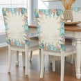 thumbnail image 2 of Summer Starfish Coral Chair Covers Set of 1 Watercolor Seaweed Ocean Retro Chair Back Covers Stretch Removable Washable Slipcovers Protector for Dining Room Kitchen Party Decor, 2 of 9