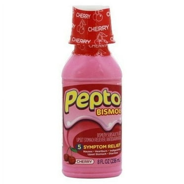 Pepto-Bismol Cherry Liquid 5 Symptom Relief, 8 Oz