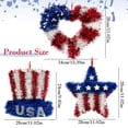 thumbnail image 3 of Red White Blue Patriotic Tinsel Wreath, 4th of July Festive Shaped Hanging Ornament, American Flag Inspired Decor for Front Door, Wall, Window, Independence Day and Patriotic Celebration, 3 of 7