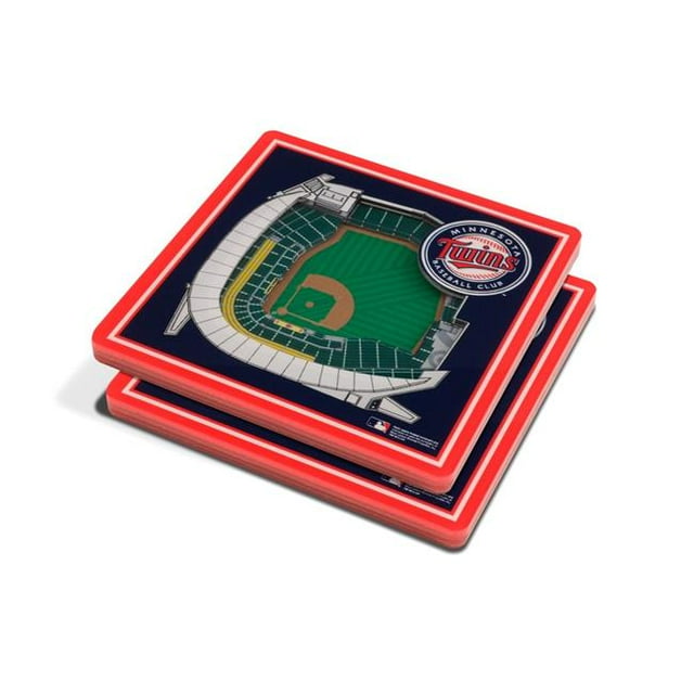 YouTheFan 9025023 MLB Minnesota Twins Cible Champ 3D StadiumViews Coaster Set - Pack de 2