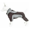 thumbnail image 3 of Pet Life YGHL3BKMD Active Warm-Pup Heathered Performance 4-Way Stretch Two-Toned Full Bodied Track Suit - Brown & Grey, Medium, 3 of 8