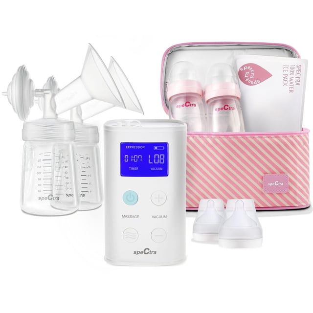 Extractor de Leche Eléctrico Doble Spectra 9 Plus Portátil con Hielera y Batería Recargable para Alm