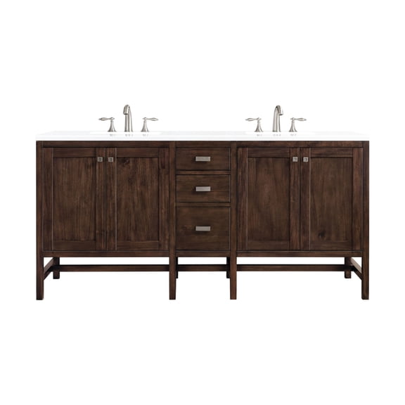 James Martin Vanities E444-V72-MCA-3WZ Addison 72" Free Standing Double Basin Vanity Set -