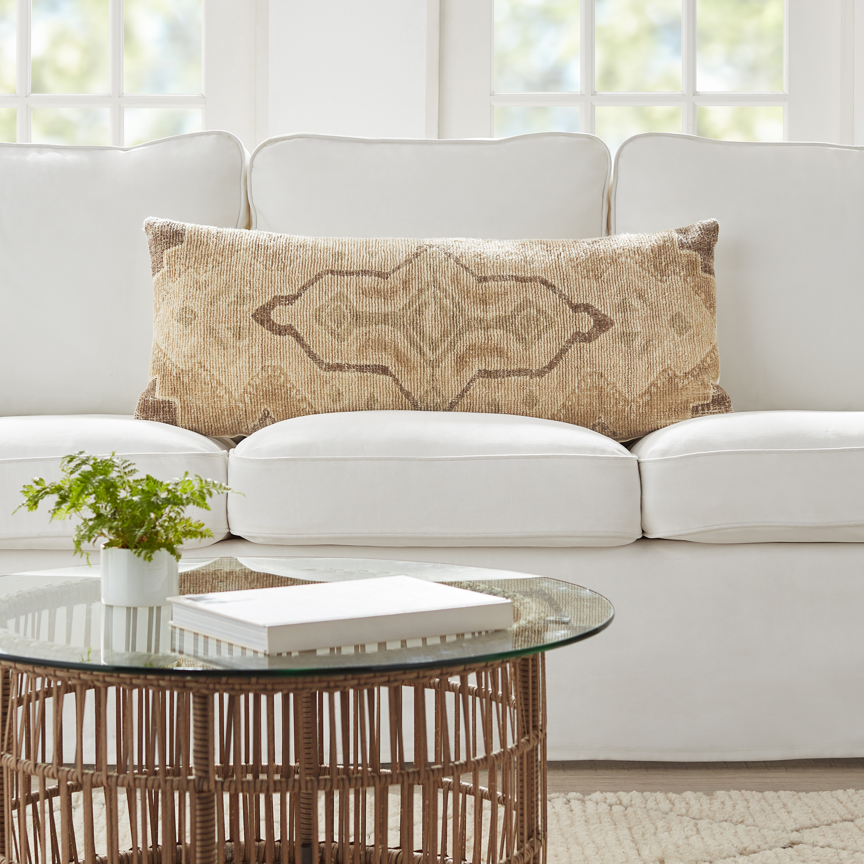 Dave & Jenny Marrs for Better Homes & Gardens Beige Persian Rug Decorative Pillow, 14 in x 36 in