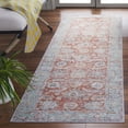 thumbnail image 2 of SAFAVIEH Tucson Candis Oriental Machine Washable Runner Rug, Turquoise/Rust, 2'6" x 8', 2 of 7