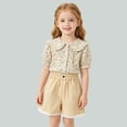 thumbnail image 4 of BOOMNY Girl's Baggy Shorts Wide Leg Shorts for Kids Trendy Elastic Waist Solid Cozy Summer Shorts With Pocket, 4 of 5