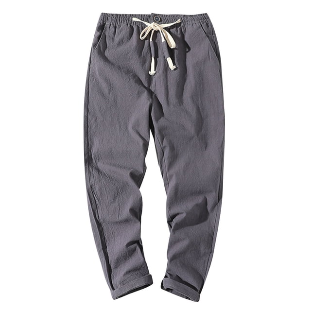 Dagugfen Sweatpants for Men Plus Size Drawstring Elastic Waist Comfy Running Athletic Cropped Pants