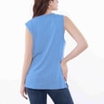 thumbnail image 6 of Tank Tops Women Women's Recovery Button Front Chemo Tank Camisoles for Women Blue M, 6 of 6