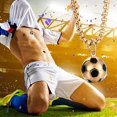 thumbnail image 2 of Collar de fútbol de moda personalizado para celebrar la Copa Europea con cadena ajustable, 2 of 4