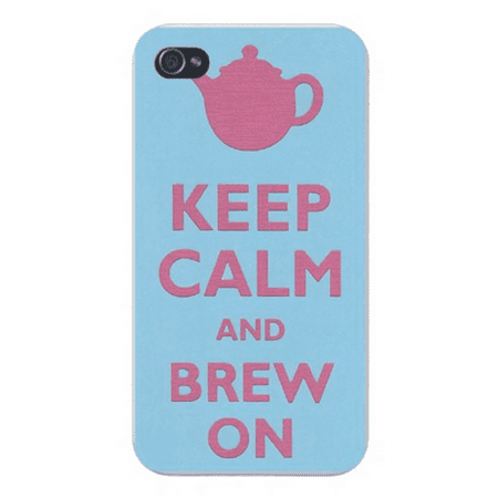 Apple Iphone Custom Case 4 4s White Plastic Snap on - Keep Calm and Brew On