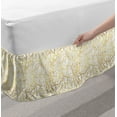 thumbnail image 2 of Contemporary Bed Skirt, Abstract Ornament Exotic Animal Pattern Style Feminine Glamor Print, Elastic Bedskirt Dust Ruffle Wrap Around for Bedding Decor, 4 Sizes, Yellow and White, by Ambesonne, 2 of 2