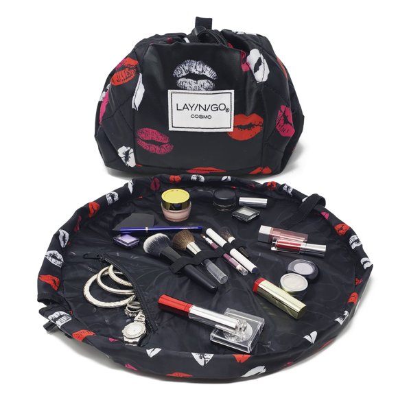Organizador de bolsas de cosméticos y maquillaje Lay-n-Go Cosmo Lips Black