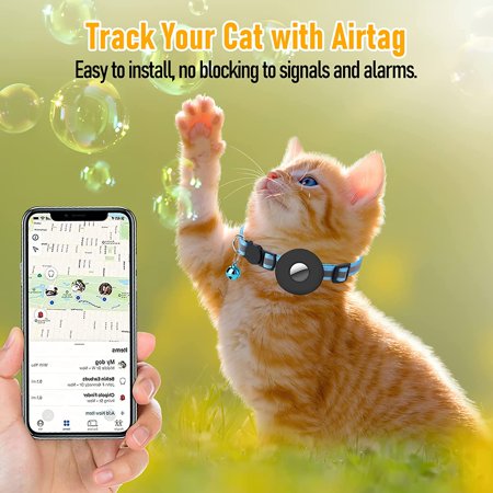 Qianli Collier Pour Chat Collier Reflechissant Pour Chat Avec Clochette Et Boucle De Securite Compatible Apple Airtag Reglable 22 35 Cm Bleu Walmart Canada