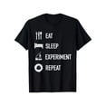 thumbnail image 2 of Experiment Repeat" Chemistry T-Shirt - Casual Short Sleeve, 100% Cotton, Comfortable & Versatile Summer Tee for Men, Black with White Text, Regular Fit, All-Season Wear, Chemistry T Shirt, 2 of 7