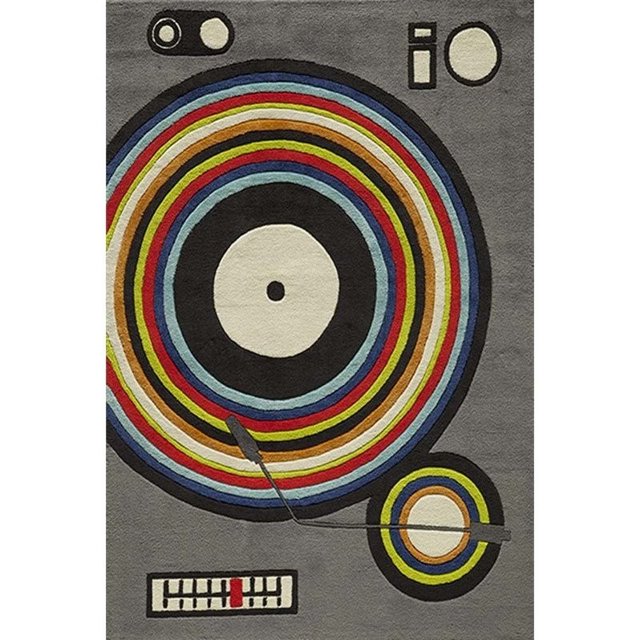 Momeni Lil Mo Hipster 5' X 7' Contemporary Hand Tufted Rug in Gray