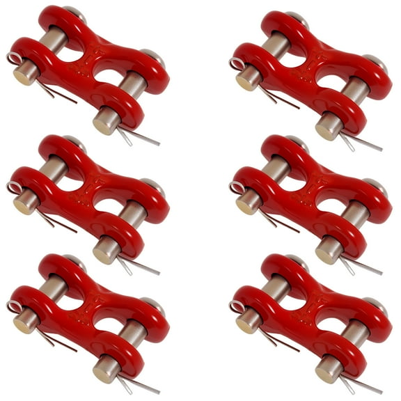 AEVXKHI 6PCS Double Clevis Chain Link, Weather Resistant Safety Chain Repair Link, 2600lbs Working Load Limit for Trucks Trailers