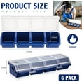 thumbnail image 3 of 6-Piece Screw Organizer Box with Lid, 4 Compartments, Stackable Plastic Hardware Organizer, Small Parts Storage and Categorization, Suitable for Garage, Workbench, and Craft Storage, 3 of 6