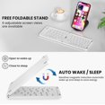 thumbnail image 2 of Mini Foldable Bluetooth Keyboard - Portable Wireless Full Size Keyboard (Sync Up to 3 Devices), Ultra-Slim Travel Folding Keyboard, White, 2 of 4