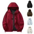 thumbnail image 1 of Sentmoon Winter Jackets for Men Solid Color Long Sleeve Hooded Neck Winter Coat Oversized Zipper Windbreaker Waterproof Mens Clothes Fall Delightful for Commuting and Bike Riding Khaki XXXL, 1 of 9