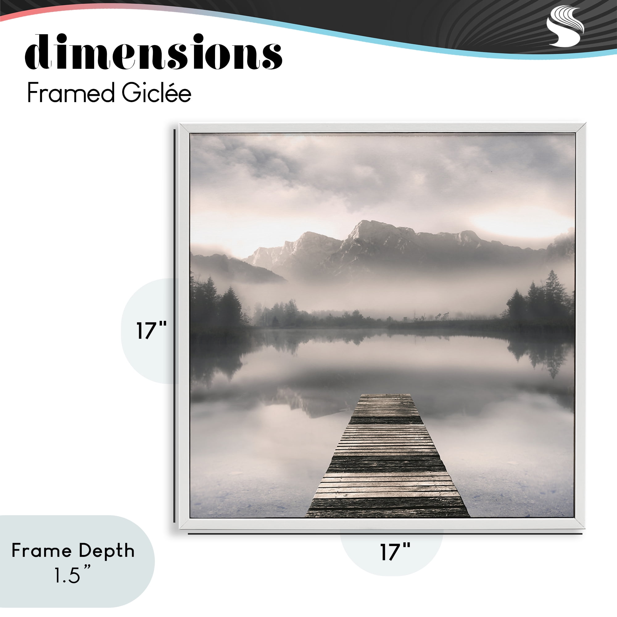 Stupell Industries Calm Reflective Waters & Mountains White Framed Giclee Art, design by Irene Weisz