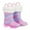 Pink&purple, variant on FUNCOO PLUS Girls Light Up Rain Boots Toddler Kids Warm Lined Winter Boots, Pink&purple, Little Kid Size 11