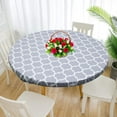 thumbnail image 2 of Elastic Edged Vinyl Fitted Tablecloth  Flannel Backed Table Cover Waterproof Wipeable Table Cloth, 2 of 8
