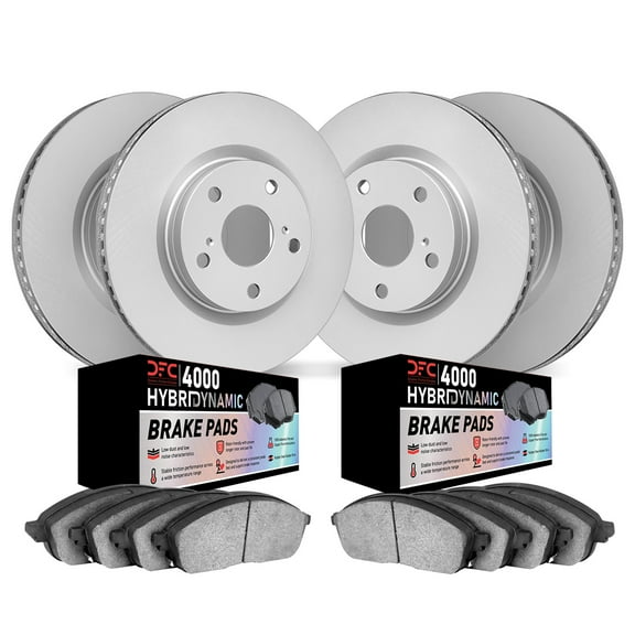 Dynamic Friction Company Front and Rear Geospec Brake Rotors Kit | 4000 HybriDynamic Brake Pads 4804-46025