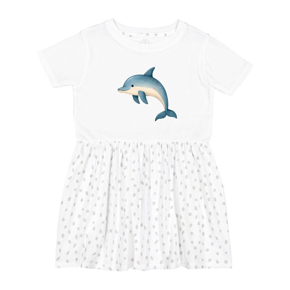 Inktastic Cute Blue Dolphin Girls Toddler Dress