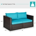 thumbnail image 2 of Costway 2PCS Patio Rattan Corner Sofa Sectional Furniture Blue Cushion, 2 of 11