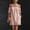 Pink, variant on Women's Off-Shoulder Linen-Look Dress Puff Sleeve Casual Mini Dress with Pockets Pink M