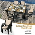 thumbnail image 4 of 7 Piece Patio Dining Set, Outdoor Dining Set for 6 with Swivel Chairs, Backyard Textilene Dining Furniture Set with Tabletop, Cushions, Conversation Furniture Set for Poolside, Deck, Yellow, 4 of 9