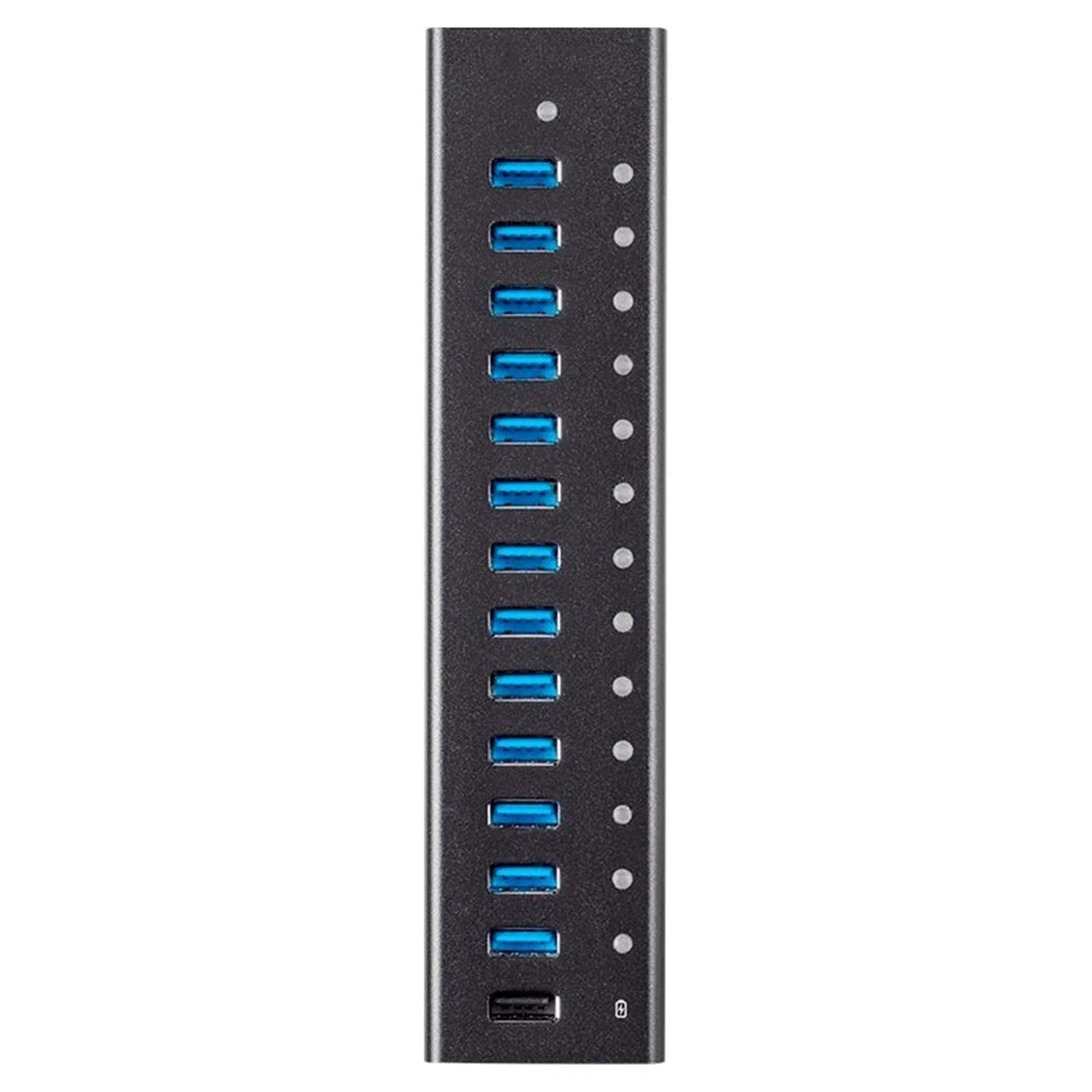 13 Port USB 3.0 Hub 5Gbps Super Speed w/ 2.4A Charging Port & AC Power Adapter