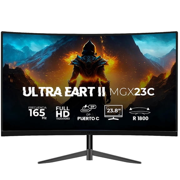 Monitor Gamer Curvo 23.8 BALAM RUSH ULTRA EARTH II MGX23C 1ms 165Hz FHD VA LED USB-C Negro BR-938327 negro