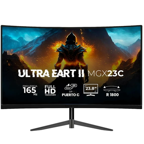 Monitor Gamer Curvo 23.8 BALAM RUSH ULTRA EARTH II MGX23C 1ms 165Hz FHD VA LED USB-C Negro BR-938327 negro