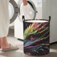 thumbnail image 5 of Balery Colorful Dragon Head Profile Cesta de ropa redonda con asas, impermeable, independiente, para ropa, juguetes, dormitorio y familia-Small, 5 of 6