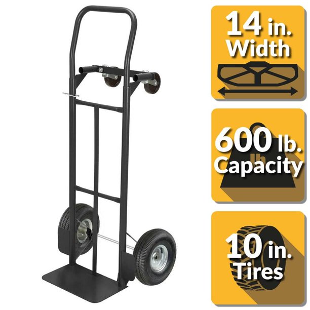 600 lbs. Capacity 2In1 Convertible Hand Truck