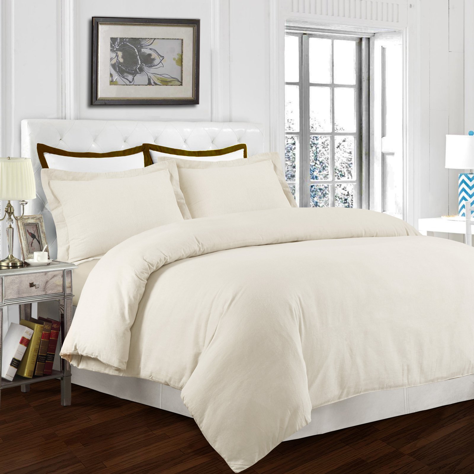 170GSM Solid Flannel 3 Piece Duvet Cover Set by Tribeca Living