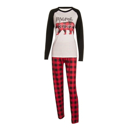 

LisenraIn Family Christmas Pajamas Set Long Sleeve Top Plaid Pants Set Sleepwear