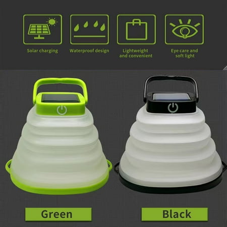 

Honrane 1 Set Camping Lamp Foldable Energy-saving Portable Silicone LED Solar Light with USB Charging Cable Outdoor Supply