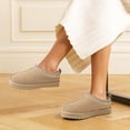 thumbnail image 6 of Smile Popcorn Women's Fuzzy Slippers Cozy Suede Slippers Winter House Shoes Indoor Outdoor, Sand, 6 of 7