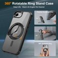 thumbnail image 3 of For iPhone 16e Case with 360° Rotatable Magnetic Ring [Compatible with Magnetic][Invisible Kickstand] Shockproof Translucent Matte Back Slim Phone Cover, 3 of 10