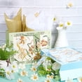 thumbnail image 3 of 2 Styles 2Pcs Lily Gift Bag Flower Party Favor Bag Large Vintage Rectangle Gift Package 4Pcs Tissue Paper Mother's Day Present Tote with Handle DIY, 3 of 5