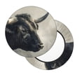 thumbnail image 2 of Balery Mystical Bull in Fog Fundas de asiento para taburete de bar redondo de tela de terciopelo ajustables que protegen de arañazos y manchas para sillas de 14 a 17 pulgadas.-12 inch, 2 of 7