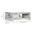 thumbnail image 3 of HOMCOM Coffee Table, Vintage Style Center Table with Cabinet, Open Shelf, 3 of 10