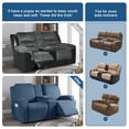 thumbnail image 5 of KINCAM Recliner Sofa Slipcovers with Middle Console, Stretch Reclining Loveseat Couch Cover for Pets Furniture Sofa Cover, Turquoise Blue, 5 of 9