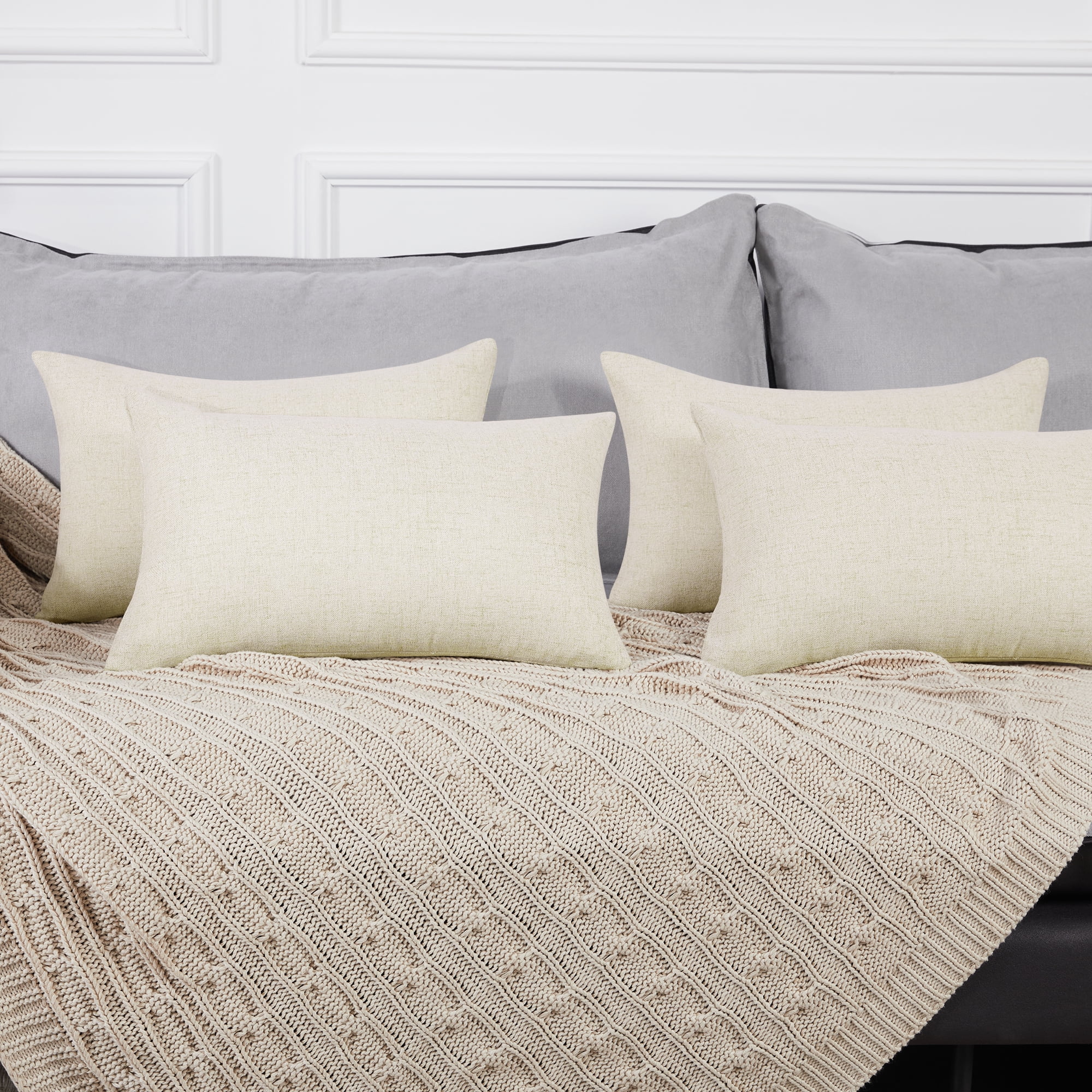 Cotton Sateen Throw Pillow Covers Set of 2 Home Sofa Decor 26"x 26" Cushion Case 