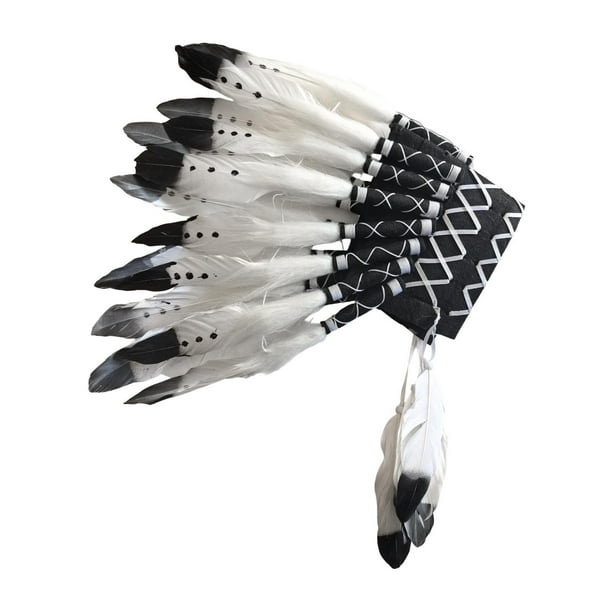 de plumas artificiales de sombrero indio para espectáculo de baile de disfraces de fantasía