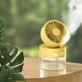 thumbnail image 6 of USB Humidifying Desk Fan - 3-Speed Cooling Fan with Atomizer, Foldable & Adjustable, Quiet 22dB, Night Light, Type-C Rechargeable (Yellow), 6 of 6