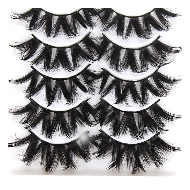 Fiudx Pestañas Postizas 3D, Gruesas y Rizadas, Suaves y de Aspecto Natural, Fáciles de Aplicar, Ideales para Selfies En Bodas y Fiestas, Realzan La Mirada, Paquete de 5 Pares.